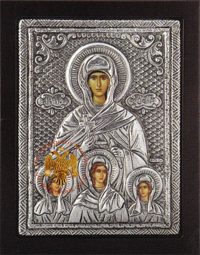 Saint Sophia, Faith, Love, Hope Aluminum Icon